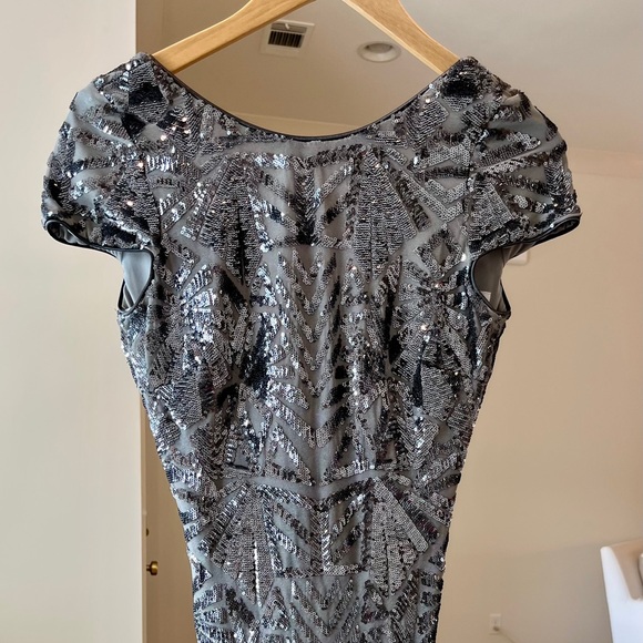Dress The Population Sequin Body Con Mini Dress Made in USA Size Small - Picture 2 of 16